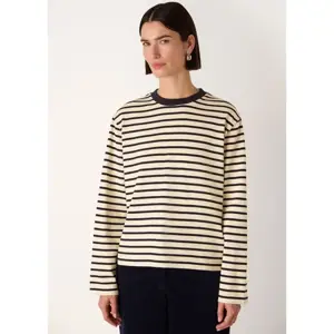 Whistles Ivory Stripe Cotton Jersey
